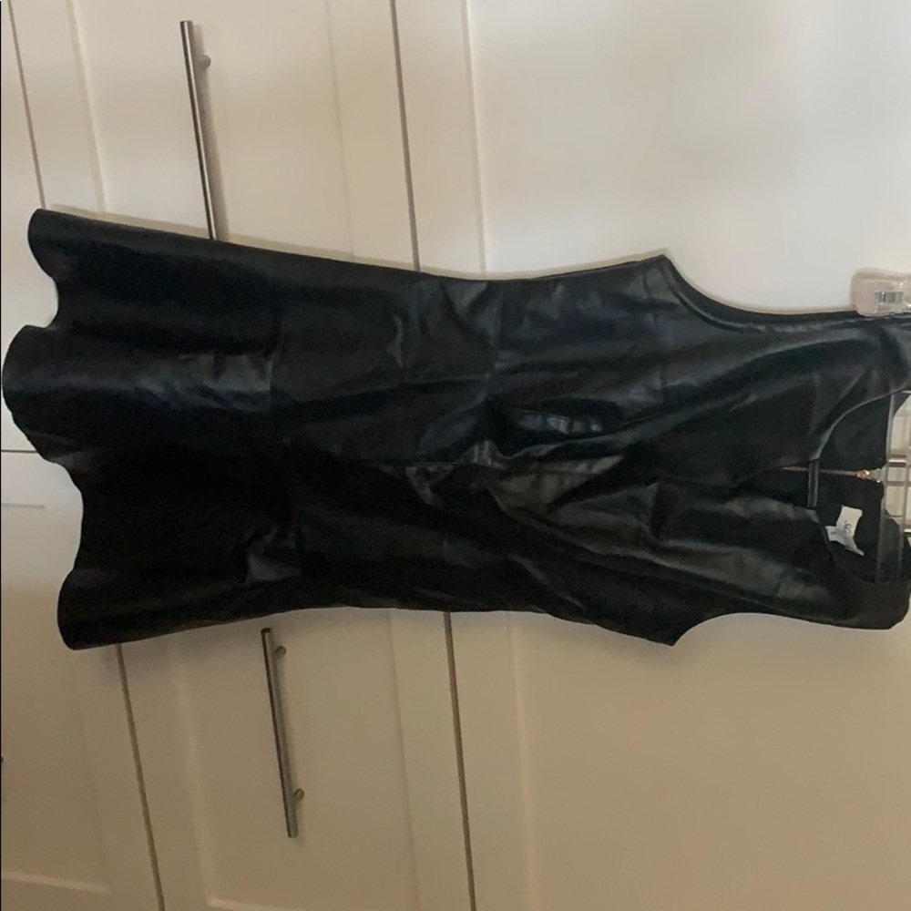 Black leather dress